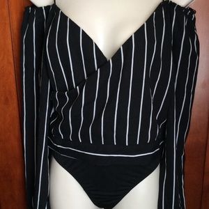 Black and white stripe blouse